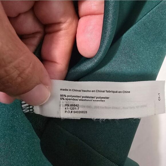 Eloquii Women's Flare Sleeve Peplum Top In Green Size 18 - Picture 4 of 9